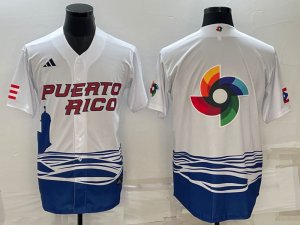 Men\'s Puerto Rico Blank White 2023 World Baseball Series Jersey