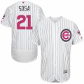 Men's Majestic Chicago Cubs #21 Sammy Sosa Authentic White 2016 Mother's Day Fashion Flex Base MLB Jersey