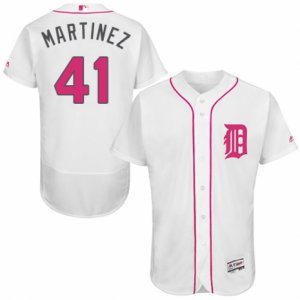 Men\'s Majestic Detroit Tigers #41 Victor Martinez Authentic White 2016 Mother\'s Day Fashion Flex Base MLB Jersey