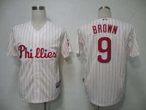 mlb Philadephia Phillis #9 Brown white [red strip]Cool Base