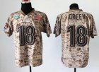 2013 Nike NFL Cincinnati Bengals #18 A.J. Green Camo NFL Elite USMC Jersey(USA)