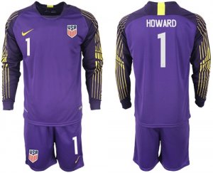 2018-19 USA 1 HOWARD Purple Goalkeeper Long Sleeve Soccer Jersey