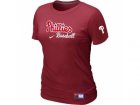 women Philadelphia Phillies Nike Red Short Sleeve Practice T-Shirt