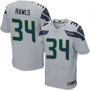 Nike Seattle Seahawks #34 Thomas Rawls Grey Jerseys(Elite)