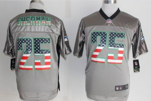 Nike Seattle Seahawks #25 Sherman Grey Jerseys(USA Flag Fashion Shadow Elite)