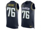 Mens Nike Los Angeles Chargers #76 Russell Okung Limited Navy Blue Player Name & Number Tank Top NFL Jersey