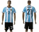 Argentina #21 Pastore Home Soccer Country Jersey