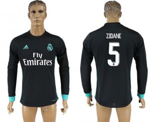 2017-18 Real Madrid 5 ZIDANE Away Long Sleeve Thailand Soccer Jersey