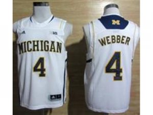 Michigan Wolverines Chirs Webber #4 Basketball Authentic Jerseys White