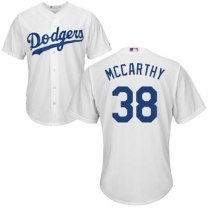 Men\'s Majestic Los Angeles Dodgers #38 Brandon McCarthy Replica White Home Cool Base MLB Jersey