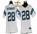 Youth Nike Panthers #28 Jonathan Stewart White Super Bowl 50 Stitched Jersey