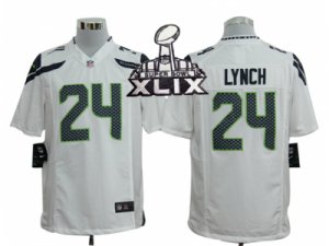 2015 Super Bowl XLIX Nike NFL seattle seahawks #24 marshawn lynch white Game