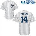 Men's Majestic New York Yankees #14 Starlin Castro Replica White Home MLB Jersey