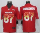 Nike AFC Patriots #87 Rob Gronkowski Red 2019 Pro Bowl Limited Jersey