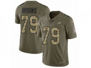 Men Nike Philadelphia Eagles #79 Brandon Brooks Limited Olive Camo 2017 Salute to Service NFL Jersey