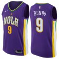 Pelicans #9 Rajon Rondo Purple Mardi Gras Pride Nike Swingman Jersey