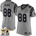 Women Nike Denver Broncos #88 Greg Olsen Gray Super Bowl 50 Stitched NFL Gridiron Gray Jersey