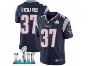 Men Nike New England Patriots #37 Jordan Richards Navy Blue Team Color Vapor Untouchable Limited Player Super Bowl LII NFL Jersey