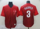 Phillies # 3 Bryce Harper Red Drift Fashion Jersey