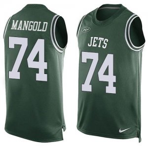 Nike New York Jets #74 Nick Mangold Green Team Color Men Stitched NFL Limited Tank Top Jersey