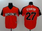 National League #27 Giancarlo Stanton Orange 2017 MLB All-Star Game Home Run Derby Player Jersey