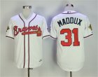 Braves #31 Greg Maddux White 1995 Throwback Jersey