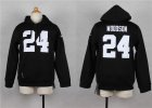 Nike Youth Oakland Raiders #24 Charles Woodson black jerseys(Pullover Hoodie)