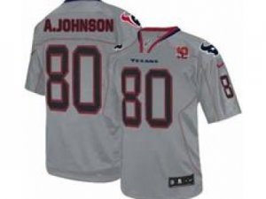 Nike NFL Houston Texans #80 Andre Johnson Grey Jerseys W 10th Patch(Elite)