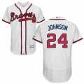 Men's Majestic Atlanta Braves #24 Kelly Johnson White Flexbase Authentic Collection MLB Jersey