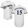 Men's Majestic Milwaukee Brewers #15 Will Middlebrooks White Royal Flexbase Authentic Collection MLB Jersey