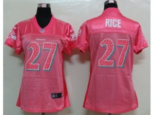 Nike Womens Baltimore Ravens #27 Rice Pink Jerseys