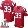 Mens Nike New England Patriots #39 Montee Ball Elite Red Alternate Super Bowl LI 51 NFL Jersey