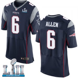 Mens Nike New England Patriots# 6 Ryan Allen Navy 2018 Super Bowl LII Elite Jersey