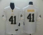 Mens New Orleans Saints #41 Alvin Kamara White 100th Season Golden