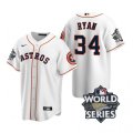 Astros #34 Nolan Ryan White Nike 2022 World Series Cool Base Jersey