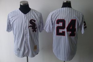 mlb chicago white sox #24 m&n white[black strip]