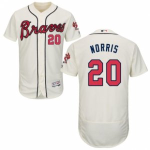 Men\'s Majestic Atlanta Braves #20 Bud Norris Cream Flexbase Authentic Collection MLB Jersey