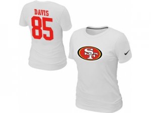 Women Nike San Francisco 49ers #85 Vernon Davis Name & Number T-Shirt White