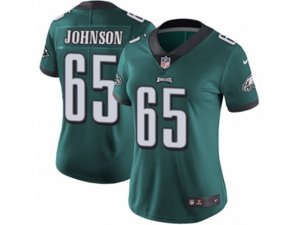 Women Nike Philadelphia Eagles #65 Lane Johnson Vapor Untouchable Limited Midnight Green Team Color NFL Jersey