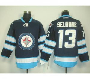 nhl jets #13 selanne blue 2011 new