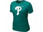 women MLB Philadelphia Phillies Heathered L.Green Nike Blended T-Shirt
