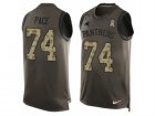 Mens Nike Carolina Panthers #74 Daeshon Hall Limited Green Salute to Service Tank Top NFL Jersey