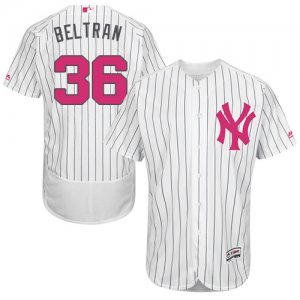 Men\'s Majestic New York Yankees #36 Carlos Beltran Authentic White 2016 Mother\'s Day Fashion Flex Base MLB Jersey