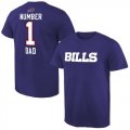 Mens Buffalo Bills Pro Line College Number 1 Dad T-Shirt Blue