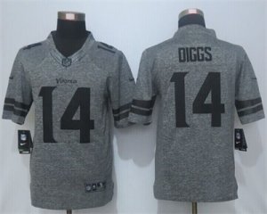 Nike Minnesota Vikings #14 Stefon Diggs Gray Men Stitched Gridiron Gray Jersey(Limited)