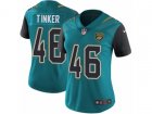 Women Nike Jacksonville Jaguars #46 Carson Tinker Vapor Untouchable Limited Teal Green Team Color NFL Jersey