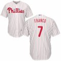 Men's Majestic Philadelphia Phillies #7 Maikel Franco Authentic White Red Strip Home Cool Base MLB Jersey