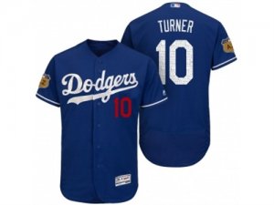 Mens Los Angeles Dodgers #10 Justin Turner 2017 Spring Training Flex Base Authentic Collection Stitched Baseball Jersey