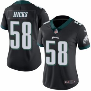 Women\'s Nike Philadelphia Eagles #58 Jordan Hicks Limited Black Rush NFL Jersey