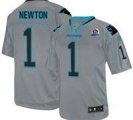 Nike Panthers #1 Cam Newton Lights Out Grey With Hall of Fame 50th Patch NFL Elite Jersey